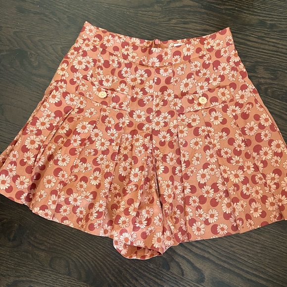Sandro Daisy and Polka dot skort in Brown/Orange - Picture 7 of 9